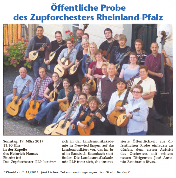 Öffentliche Probe des ZORP - Einladung (Kleeblatt)